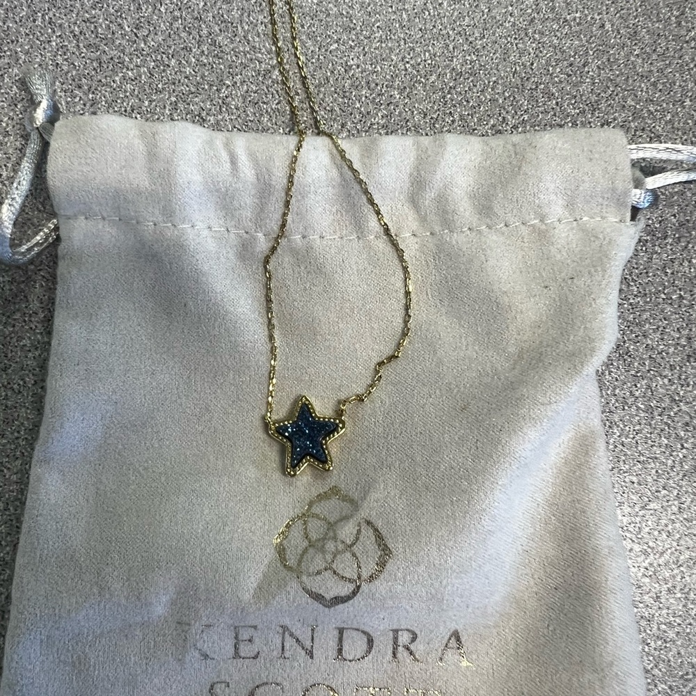 Kendra Scott Gold and Blue Star Necklace